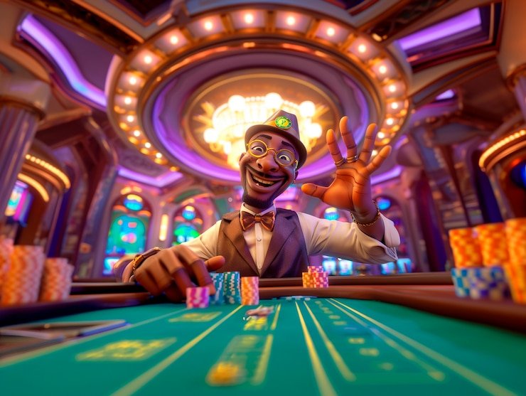 Studio Live Casino slot besar menampilkan dealer profesional dan setup multi-kamera HD